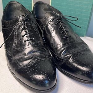 Classic‎ Black Leather Men's Dress Shoes Sz9.5 by Hanover